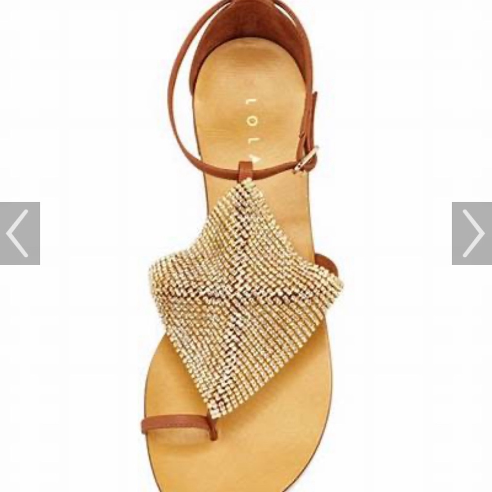 Lola Cruz Luanda mesh crystal toe ring sandals - Picture 8 of 9